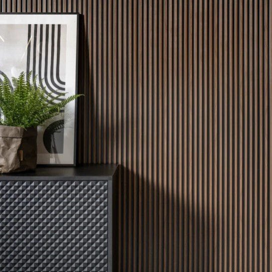 Panou riflat 3D Stejar Inchis premium L0104 din polimer rigid 12×1.2x270cm (riflaj)