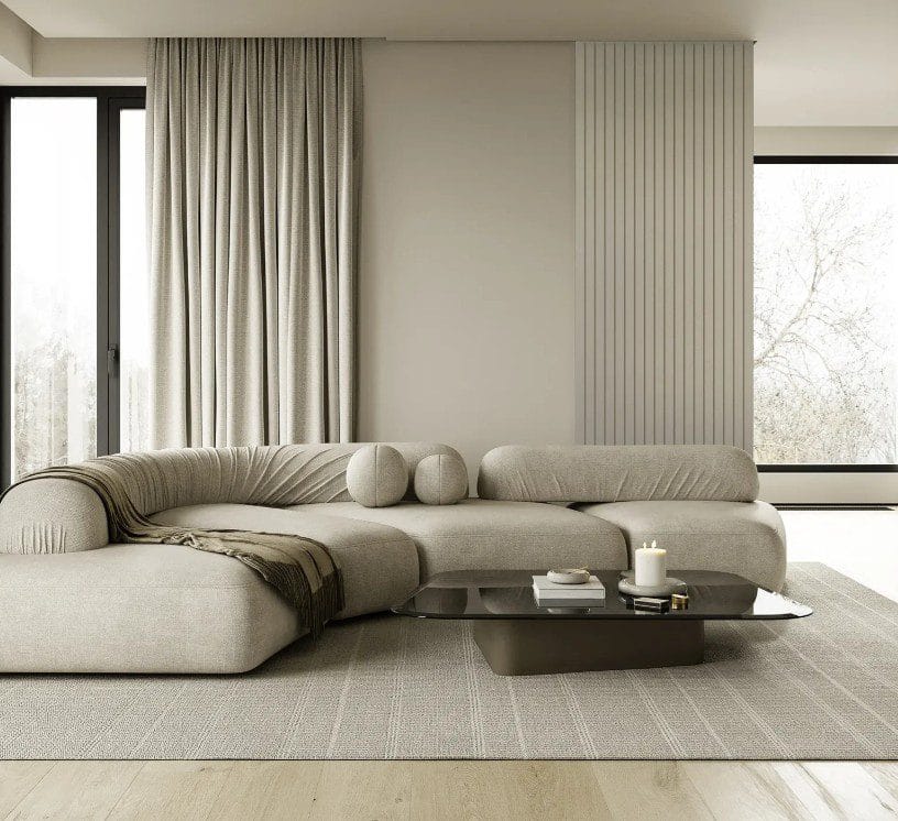 Panou riflat 3D premium Roca din polimer – Moonlight Grey 25×2×270cm (riflaj)