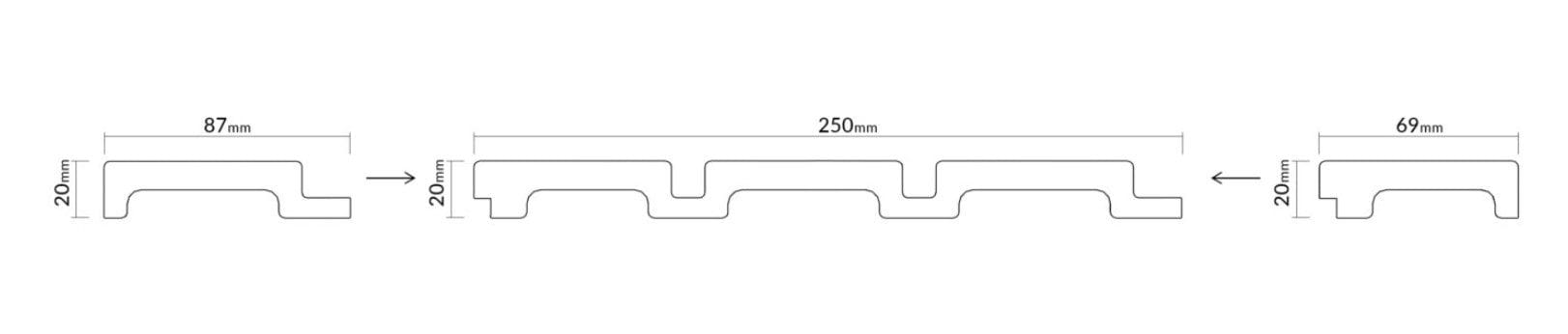 Panou riflat 3D premium Roca din polimer – Moonlight Grey 25×2×270cm (riflaj) - imagine 4