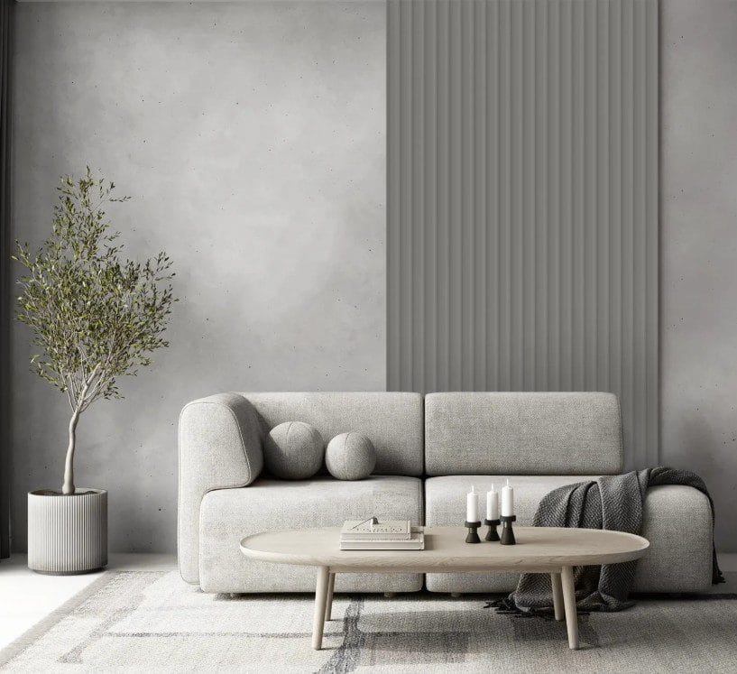 Panou riflat 3D premium Velutto din polimer – Misty Grey 25×1,3×270cm (riflaj)