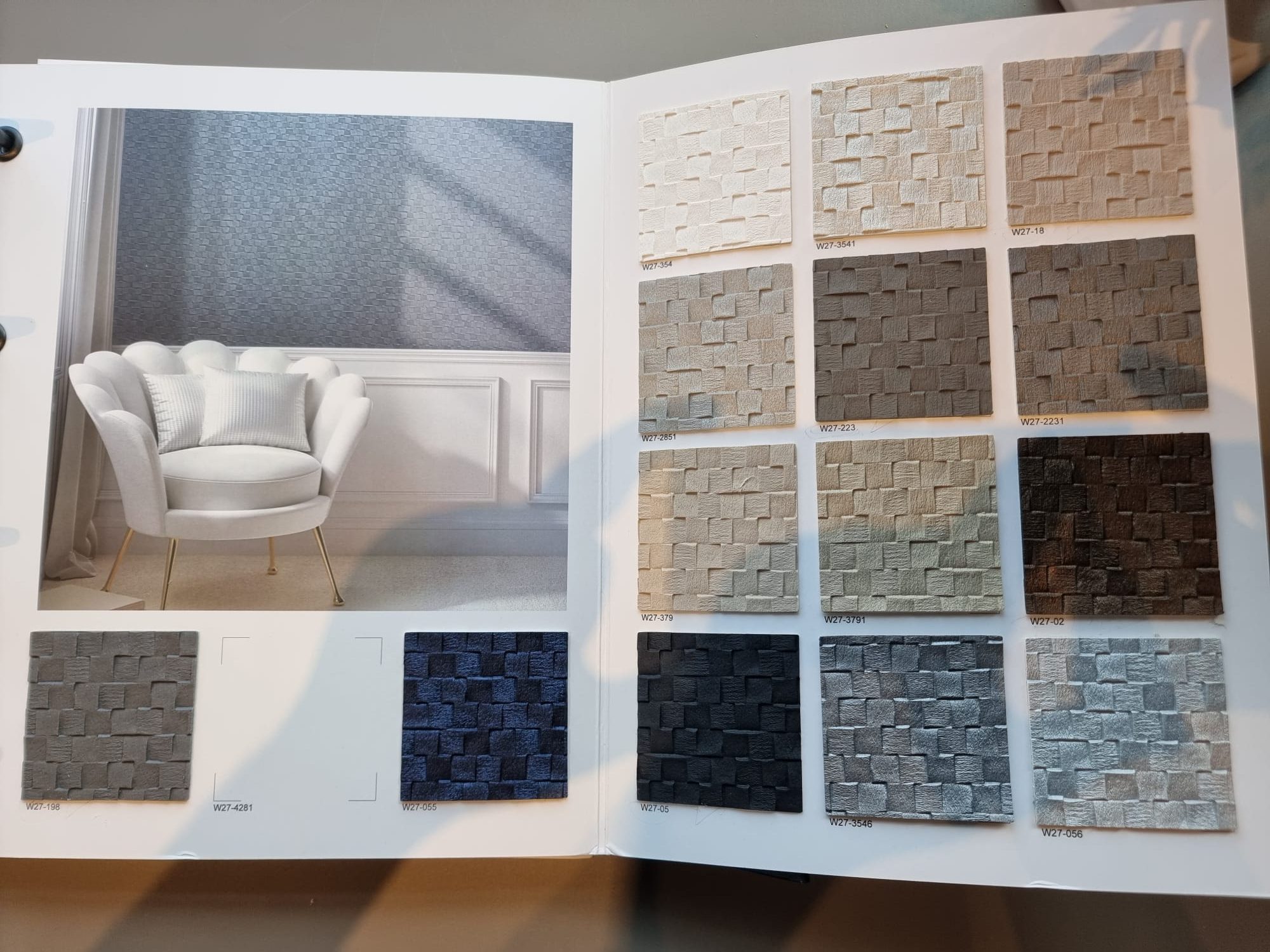 Tapet Premium Vinylpex aspect mozaic Illa Gri Inchis W27-198 - imagine 4