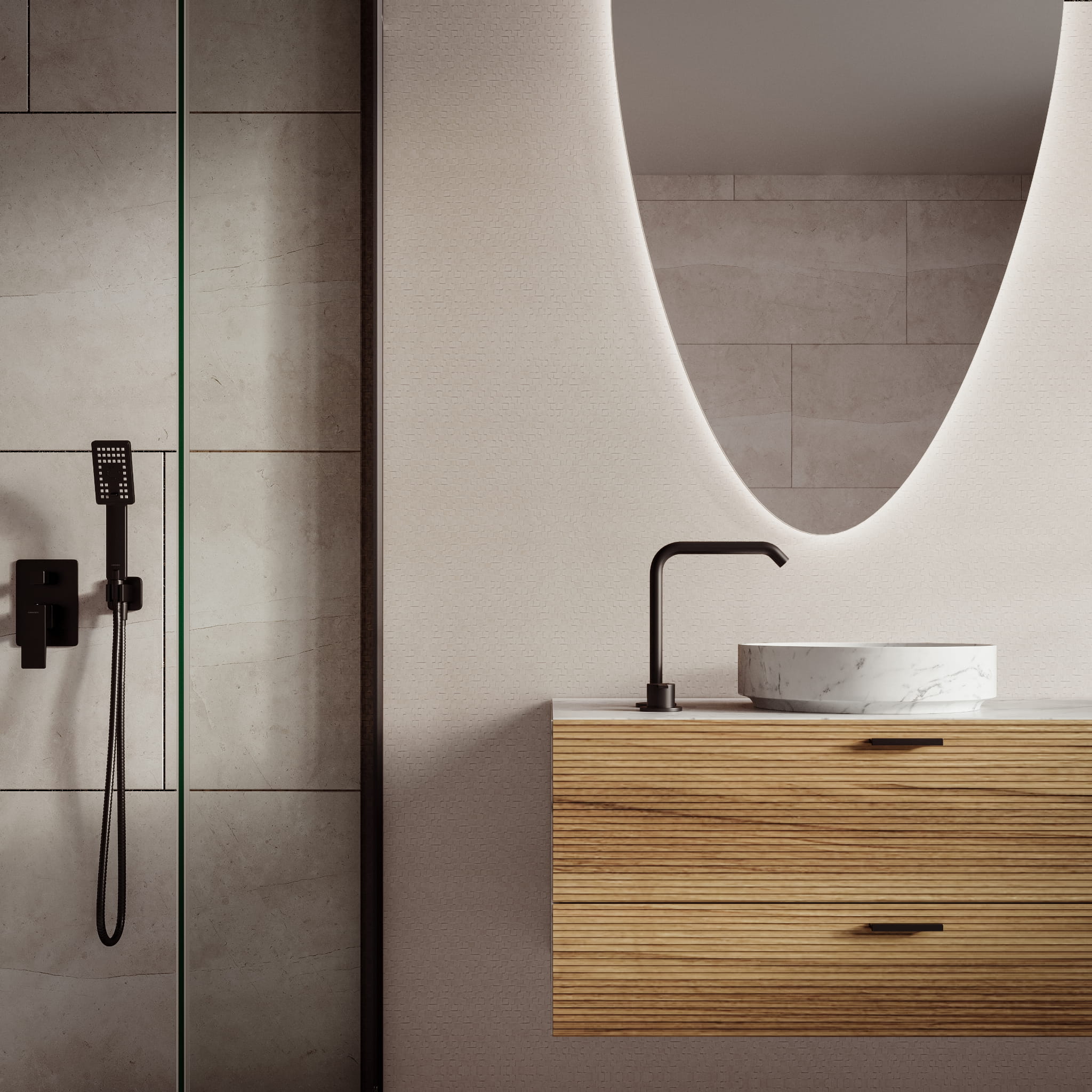 Tapet Premium Vinylpex aspect mozaic Illa Gri Inchis W27-18