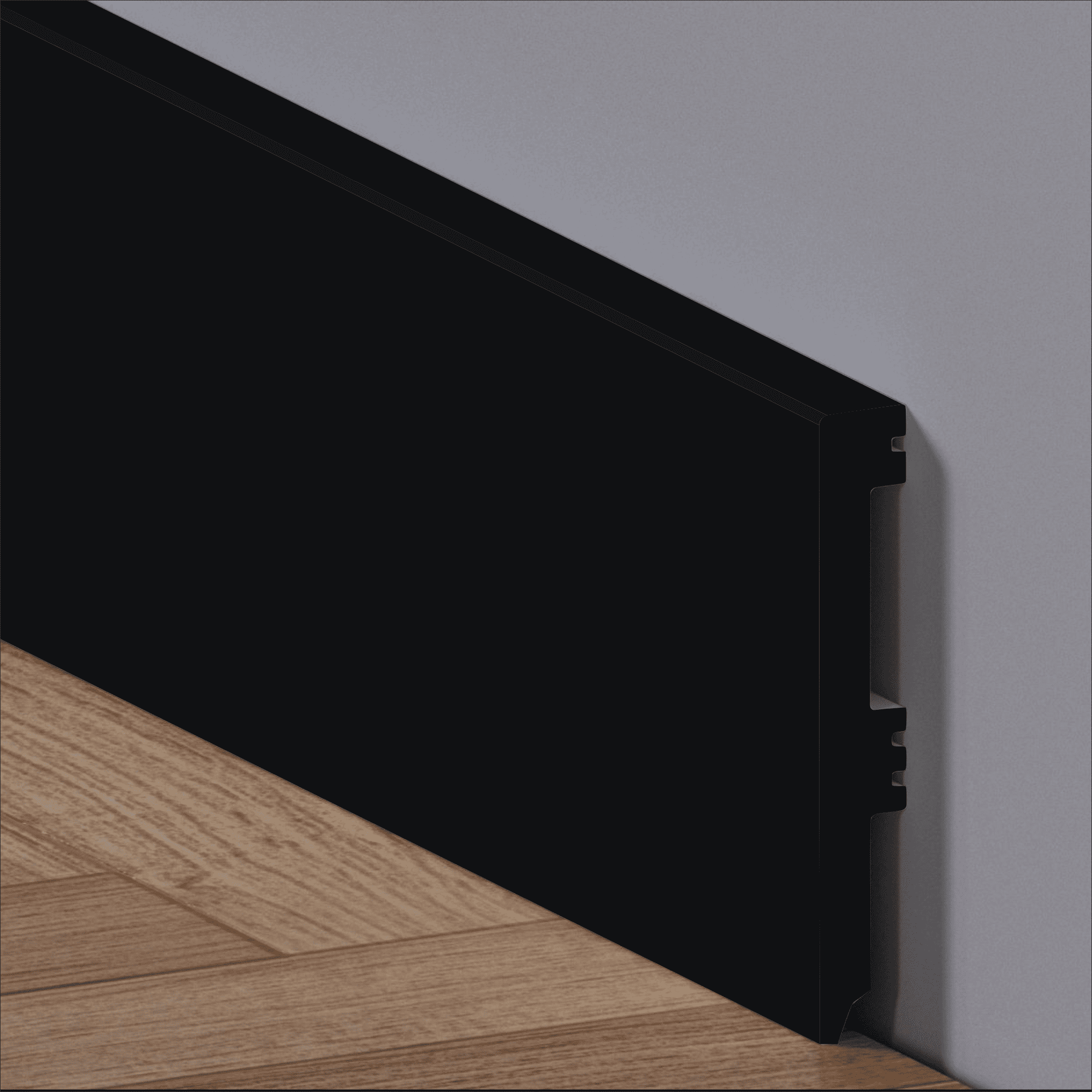 Plinta decorativa neagra din polimer 8×1.2×220 cm Rubin