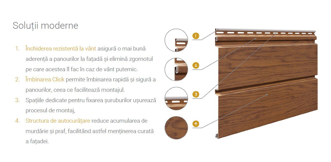Siding / Lambriu Exterior VOX Fronto MAX3 SV(P) 05 cu Sistem de Montaj CLICK – Stejar Gri - imagine 4