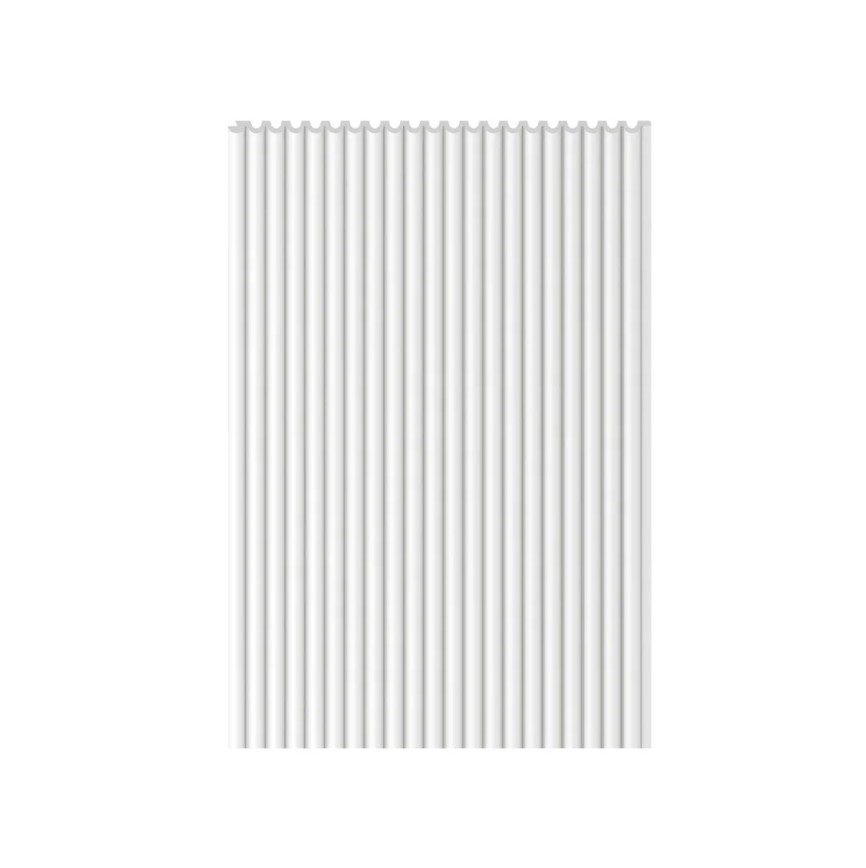 Panou riflat VOX 3D premium Linerio XS-Line din polimer Oval – Alb 30,6×0,9×265cm (riflaj) - imagine 2