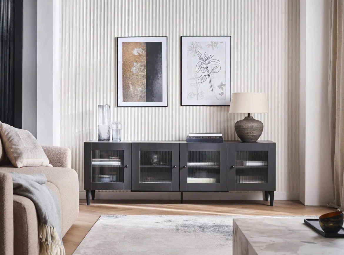 Panou riflat VOX 3D premium Linerio XS-Line din polimer Oval – Alb 30,6×0,9×265cm (riflaj) - imagine 3