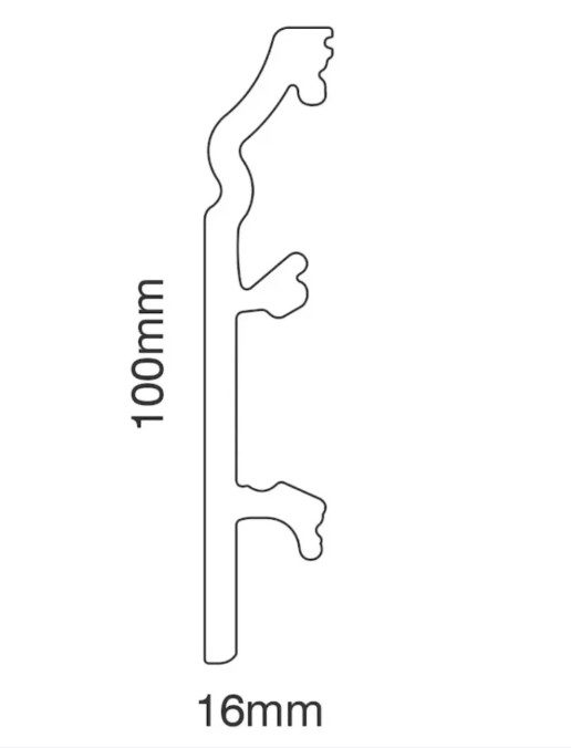 Plinta decorativa alba din polimer 10×1.6×220 cm Opal - imagine 2