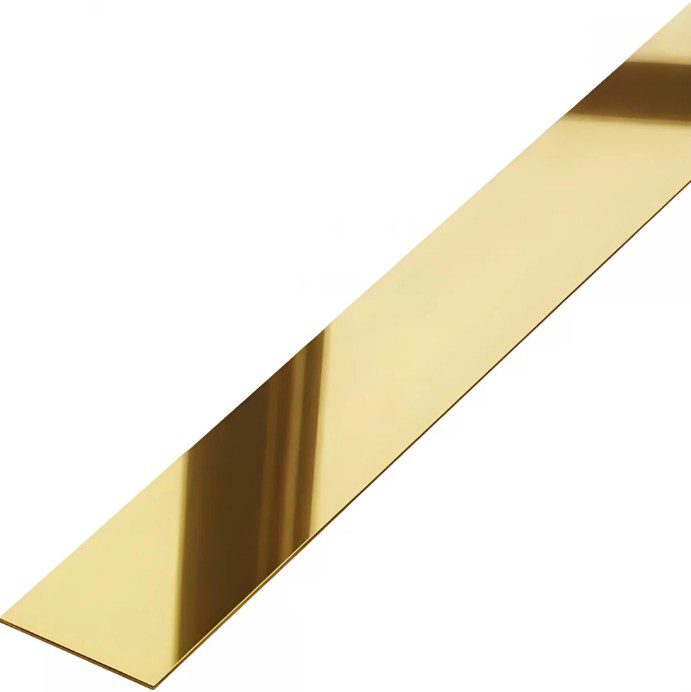 Platbanda Inox Auriu Lucios 20x2700x0.6 mm – Profil Decorativ