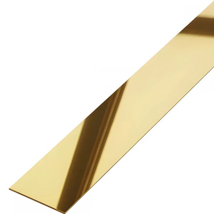 Platbanda Inox Auriu Lucios 30x2700x0.6 mm – Profil Decorativ