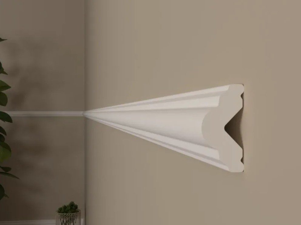 Brau | Profil decorativ alb din polimer CHP2010 – 2×1×200cm