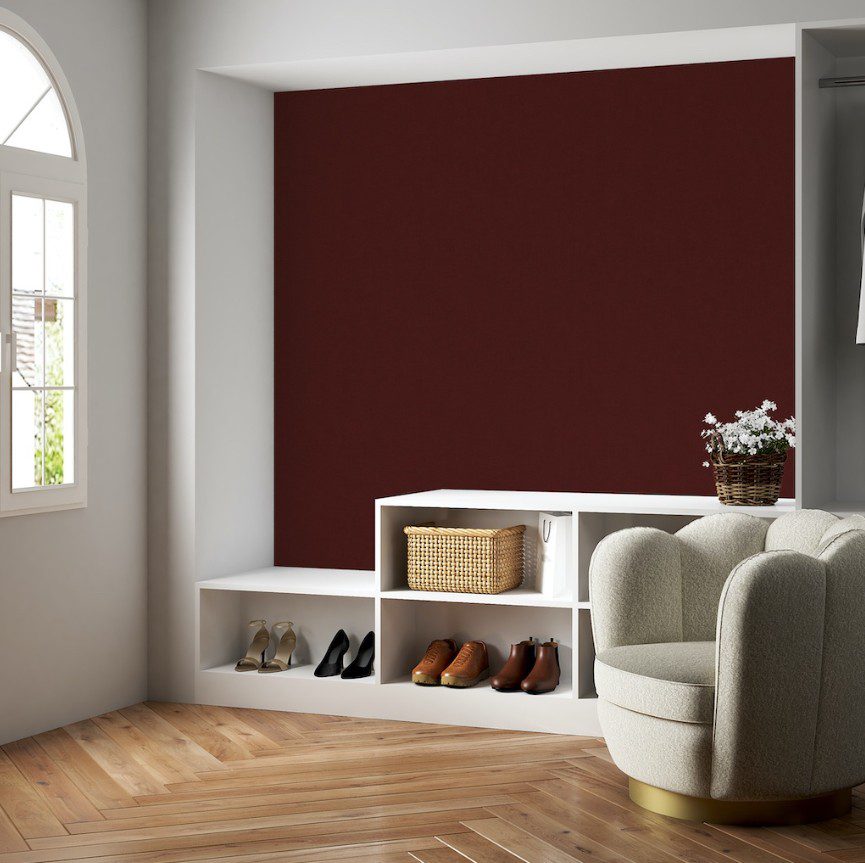 Tapet Majidi Material Textil Linen 28333-12 Burgundy extralavabil