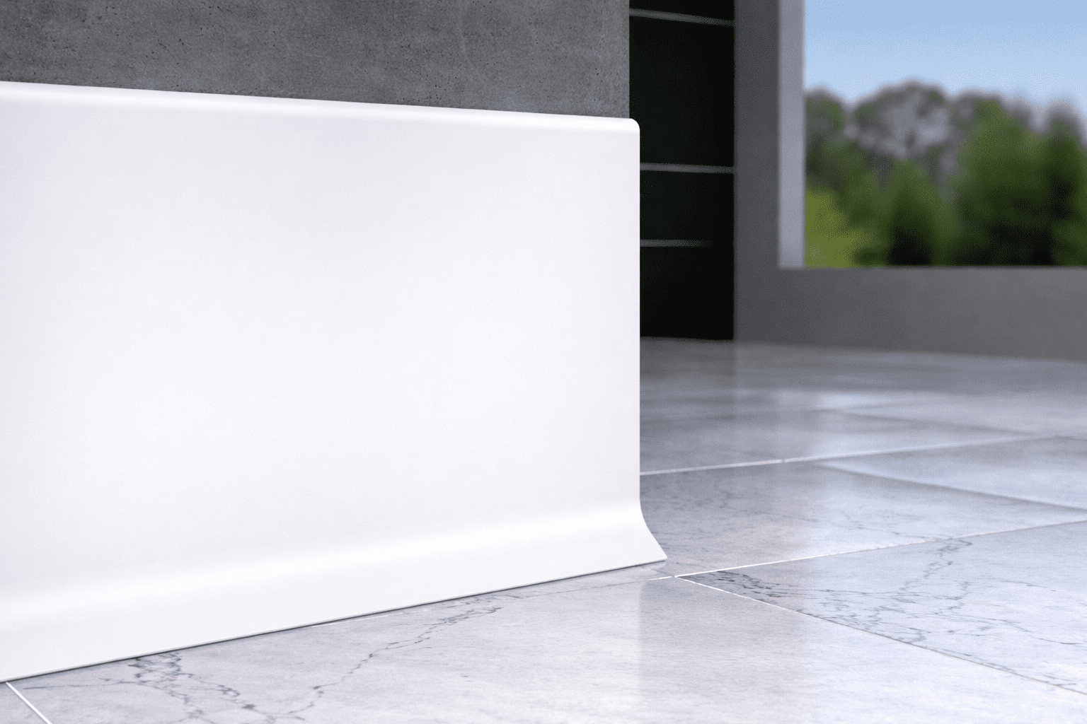 Plinta Metalica Premium Cezar Creativa Aluminiu Vopsit Electrostatic LP100-RAL9003 – Alb