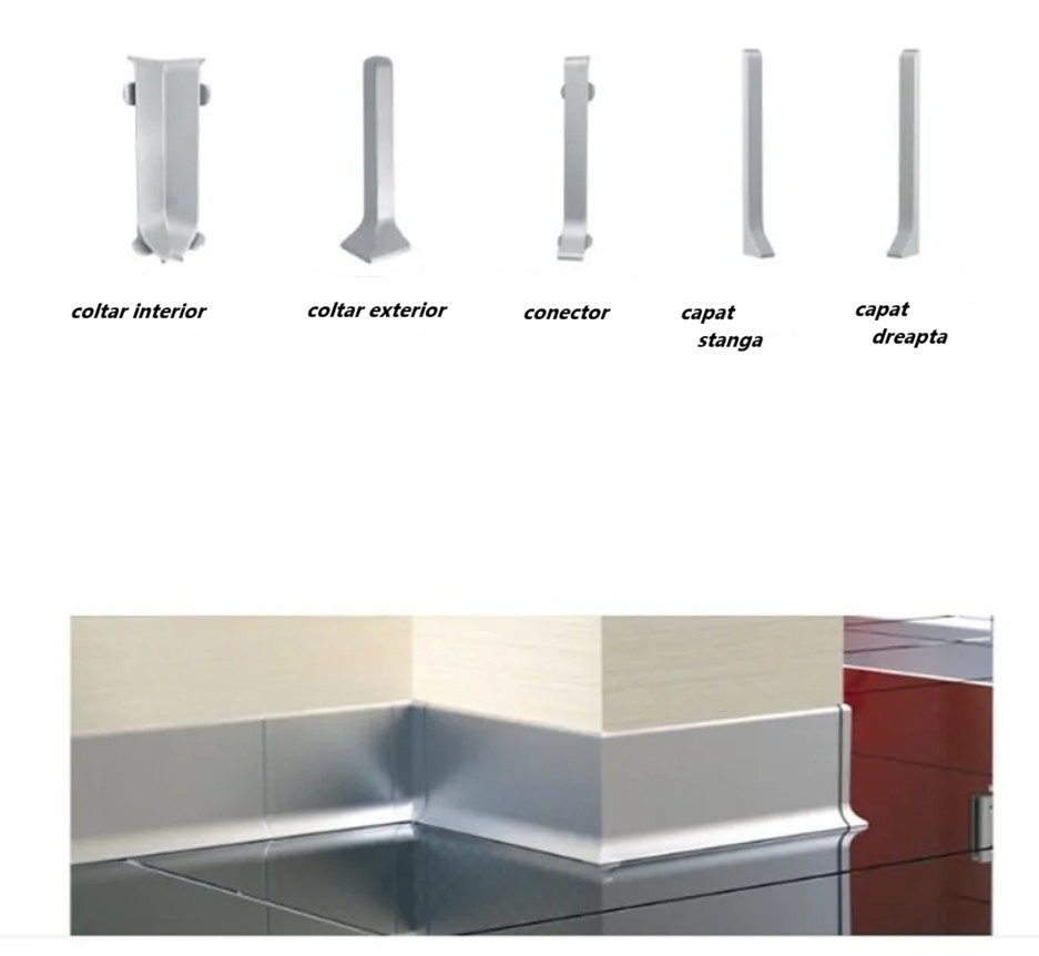 Accesorii Plinta Metalica Premium Cezar Creativa Aluminiu LP100- set 2 buc