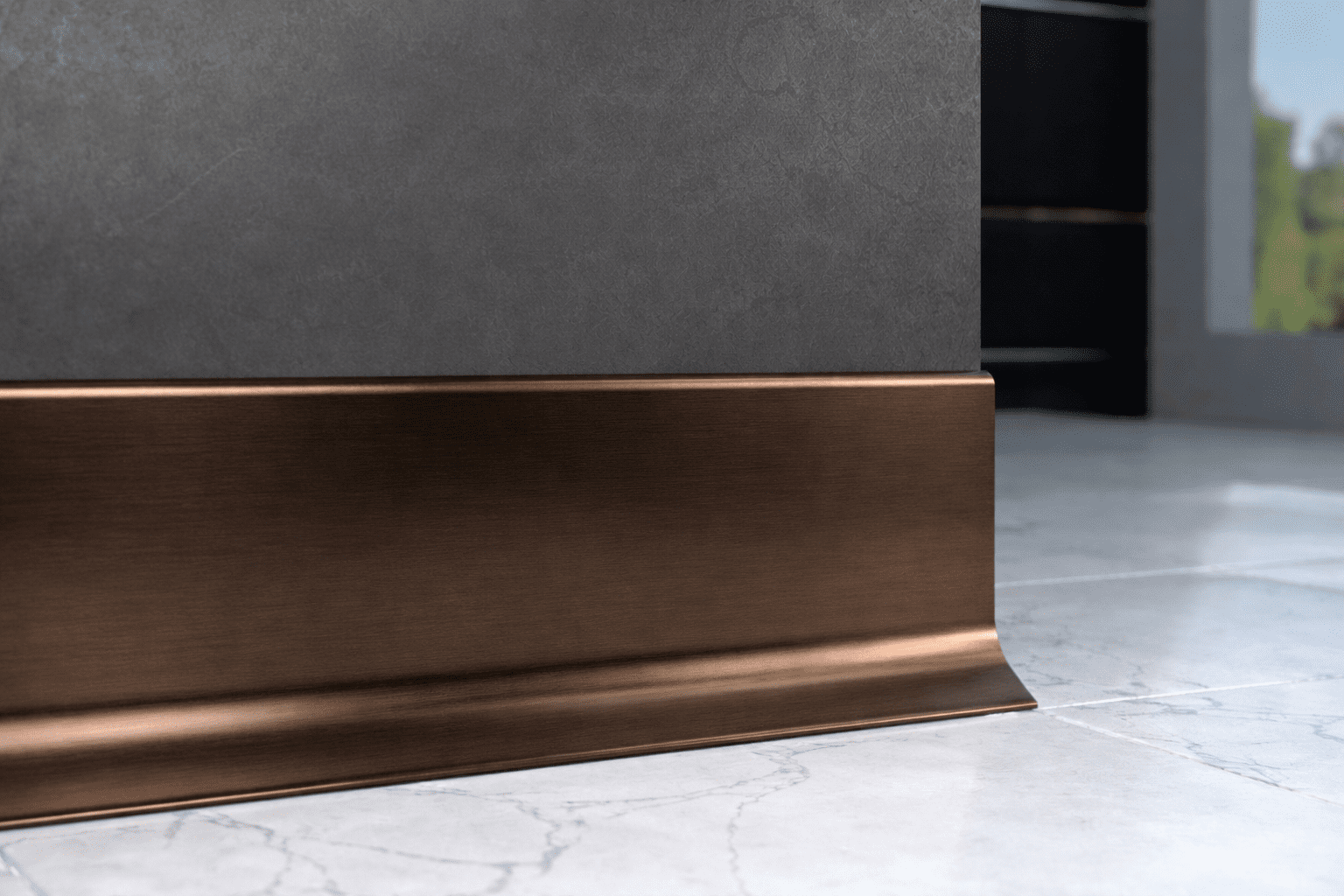 Plinta Metalica Premium Cezar Creativa Aluminiu Periat Andonizat LP59-EC40S – Cafea