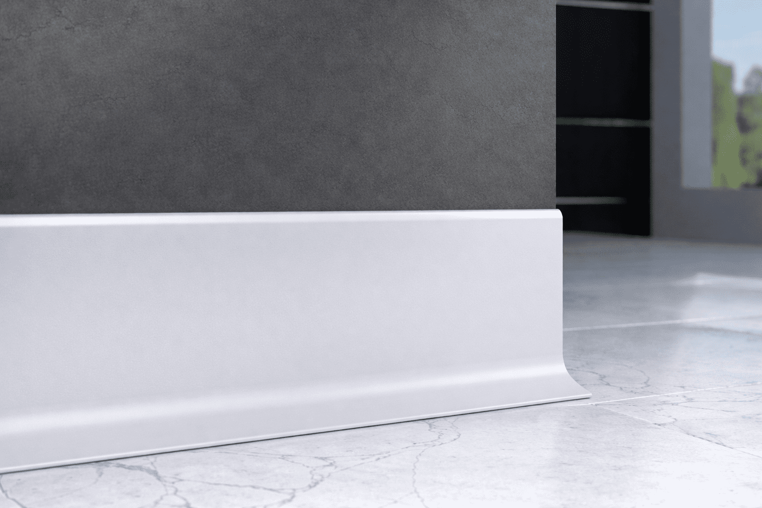 Plinta Metalica Premium Cezar Creativa Aluminiu Vopsit Electrostatic LP59-RAL7035 – Gri Deschis