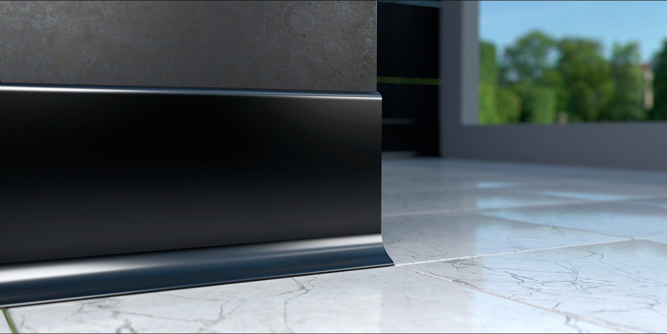 Plinta Metalica Premium Cezar Creativa Aluminiu Andonizat LP80-E35 – Negru