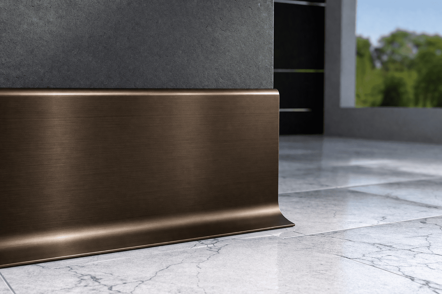 Plinta Metalica Premium Cezar Creativa Aluminiu Periat Andonizat LP80-E40S – Cafea