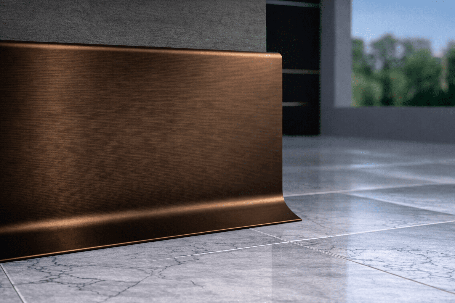 Plinta Metalica Premium Cezar Creativa Aluminiu Periat Andonizat LP100-EC40S – Cafea